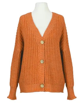 Strickjacke Grobstrick in  orange von Made in Italy (Bild 1)