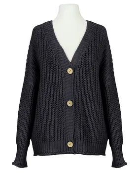 Strickjacke Grobstrick in  schwarz von Made in Italy (Bild 1)
