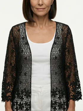 Strickjacke Makramee in  schwarz von RESTART (Bild 3)