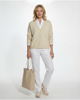 Strickjacke mit Alpaka in  beige von Made in Italy (Bild 3)