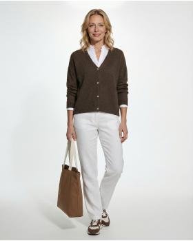 Strickjacke mit Alpaka in  braun von Made in Italy (Bild 3)