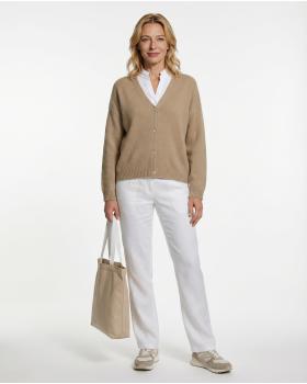 Strickjacke mit Alpaka in  camel von Made in Italy (Bild 3)