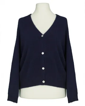 Strickjacke mit Alpaka in  dunkelblau von Made in Italy (Bild 1)