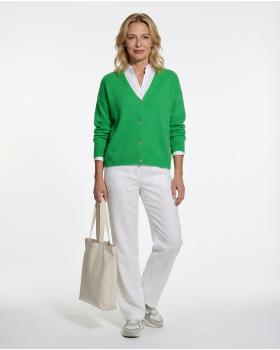 Strickjacke mit Alpaka in  gr�n von Made in Italy (Bild 3)