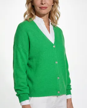 Strickjacke mit Alpaka in  gr�n von Made in Italy (Bild 4)
