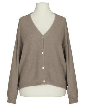 Strickjacke mit Alpaka in  hellbraun von Made in Italy (Bild 1)