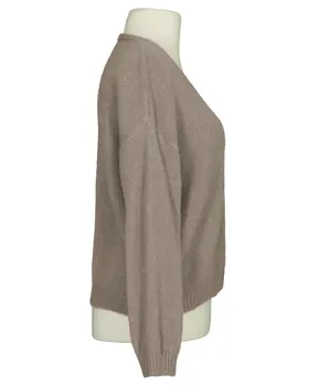 Strickjacke mit Alpaka in  hellbraun von Made in Italy (Bild 2)