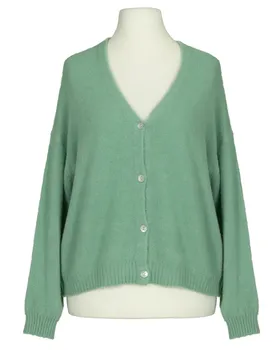 Strickjacke mit Alpaka in  lindgr�n von Made in Italy (Bild 1)