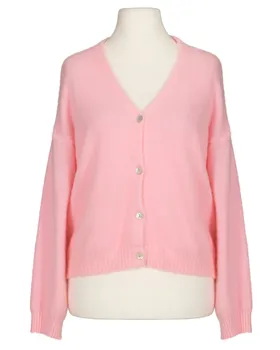 Strickjacke mit Alpaka in  rosa von Made in Italy (Bild 1)