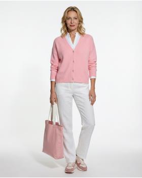 Strickjacke mit Alpaka in  rosa von Made in Italy (Bild 3)