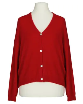Strickjacke mit Alpaka in  rot von Made in Italy (Bild 1)
