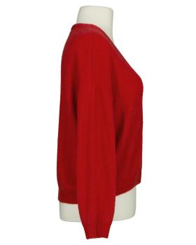 Strickjacke mit Alpaka in  rot von Made in Italy (Bild 2)