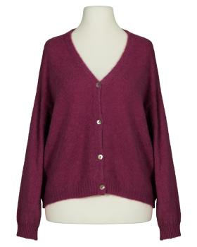 Strickjacke mit Alpaka in  rubinrot von Made in Italy (Bild 1)