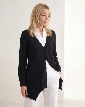 Strickjacke mit Baumwolle in  schwarz von Shulamite made in Italy (Bild 6)