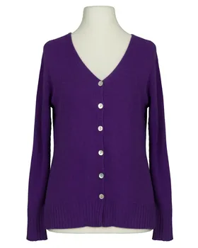 Strickjacke mit Cashmere in  lila von Made in Italy (Bild 1)