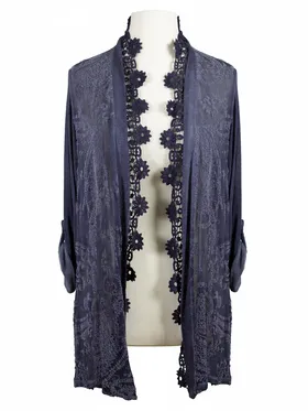 Strickjacke H�kelspitze in  blau von Be Charnelle (Bild 1)