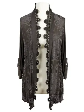 Strickjacke H�kelspitze in  braun von Be Charnelle (Bild 1)