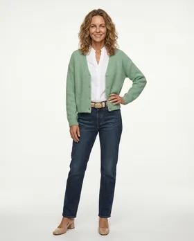 Strickjacke mit Mohair in  mint von Made in Italy (Bild 3)
