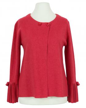 Strickjacke mit Plisseearm in  rot von Spaziodonna (Bild 1)