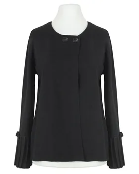 Strickjacke mit Plisseearm in  schwarz von Spaziodonna (Bild 1)
