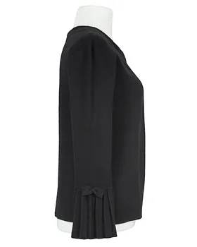 Strickjacke mit Plisseearm in  schwarz von Spaziodonna (Bild 2)