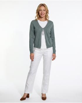 Strickjacke mit Spitze in  lindgr�n von Pronto Moda (Bild 3)