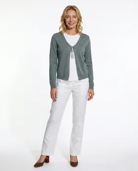 Strickjacke mit Spitze in  lindgr�n von Pronto Moda (Bild 3)