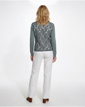 Strickjacke mit Spitze in  lindgr�n von Pronto Moda (Bild 4)
