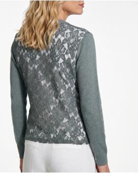 Strickjacke mit Spitze in  lindgr�n von Pronto Moda (Bild 5)