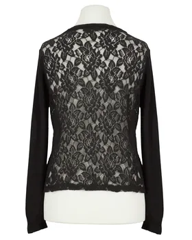 Strickjacke mit Spitze in  schwarz von Pronto Moda (Bild 2)