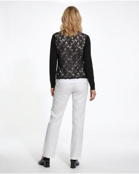 Strickjacke mit Spitze in  schwarz von Pronto Moda (Bild 4)
