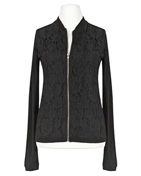 Strickjacke mit Spitze in  schwarz von SENES Paris (Bild 1)
