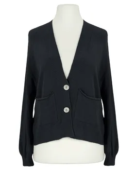 Strickjacke mit Viskose in  schwarz von Made in Italy (Bild 1)