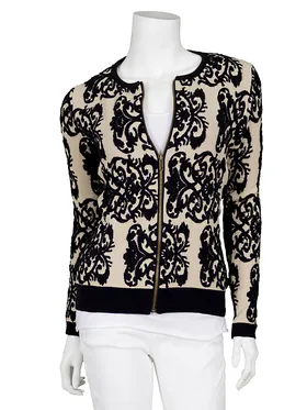 Strickjacke mit Zipper in  schwarz von Lulu Love Frankreich (Bild 1)
