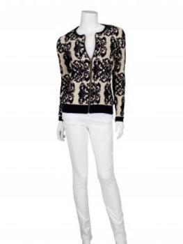 Strickjacke mit Zipper in  schwarz von Lulu Love Frankreich (Bild 2)