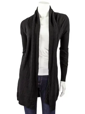Strickjacke mit Zopfmuster in  schwarz von T.T.Alice Fashion (Bild 1)