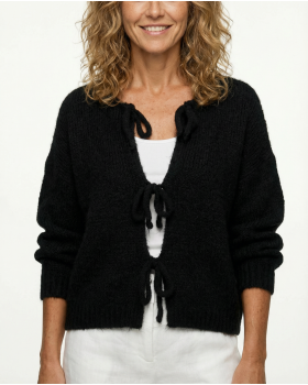 Strickjacke Oversize in  schwarz von Made in Italy (Bild 5)