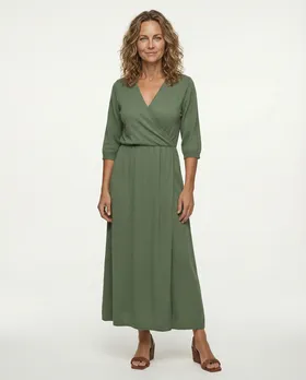 Strickkleid Baumwolle in  khaki von Made in Italy (Bild 3)