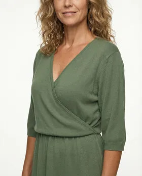 Strickkleid Baumwolle in  khaki von Made in Italy (Bild 4)