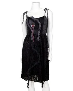 Strickkleid mit Spitze in  schwarz von For Her Paris (Bild 1)