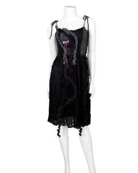 Strickkleid mit Spitze in  schwarz von For Her Paris (Bild 3)