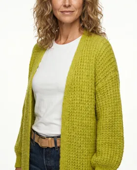 Strickmantel Grobstrick in  anis von Made in Italy (Bild 4)