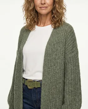 Strickmantel Grobstrick in  khaki von Made in Italy (Bild 4)