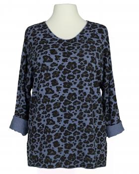 Strickshirt Leo Print in  blau von Made in Italy (Bild 1)