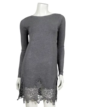 Stricktunika H�kelspitze in  grau von Spaziodonna (Bild 1)
