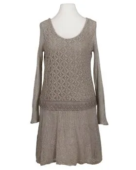 Strickkleid mit Spitze in  taupe von Diana (Bild 1)