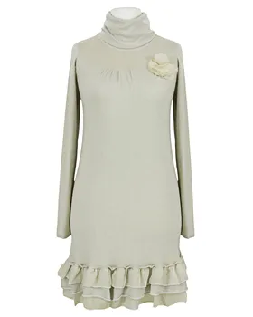 Stricktunika mit Volant in  beige von fashion made in italy (Bild 1)