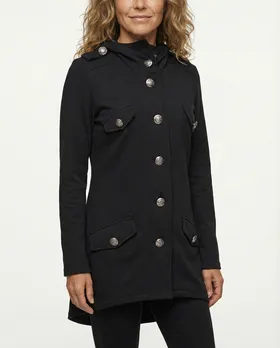 Sweatjacke mit Kapuze in  schwarz von ever new fashion (Bild 5)
