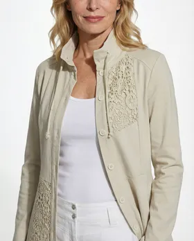 Sweatjacke mit H�kelspitze in  beige von RESTART (Bild 5)