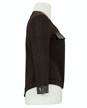 Sweatjacke mit Pailletten in  braun von RESTART (Bild 2)